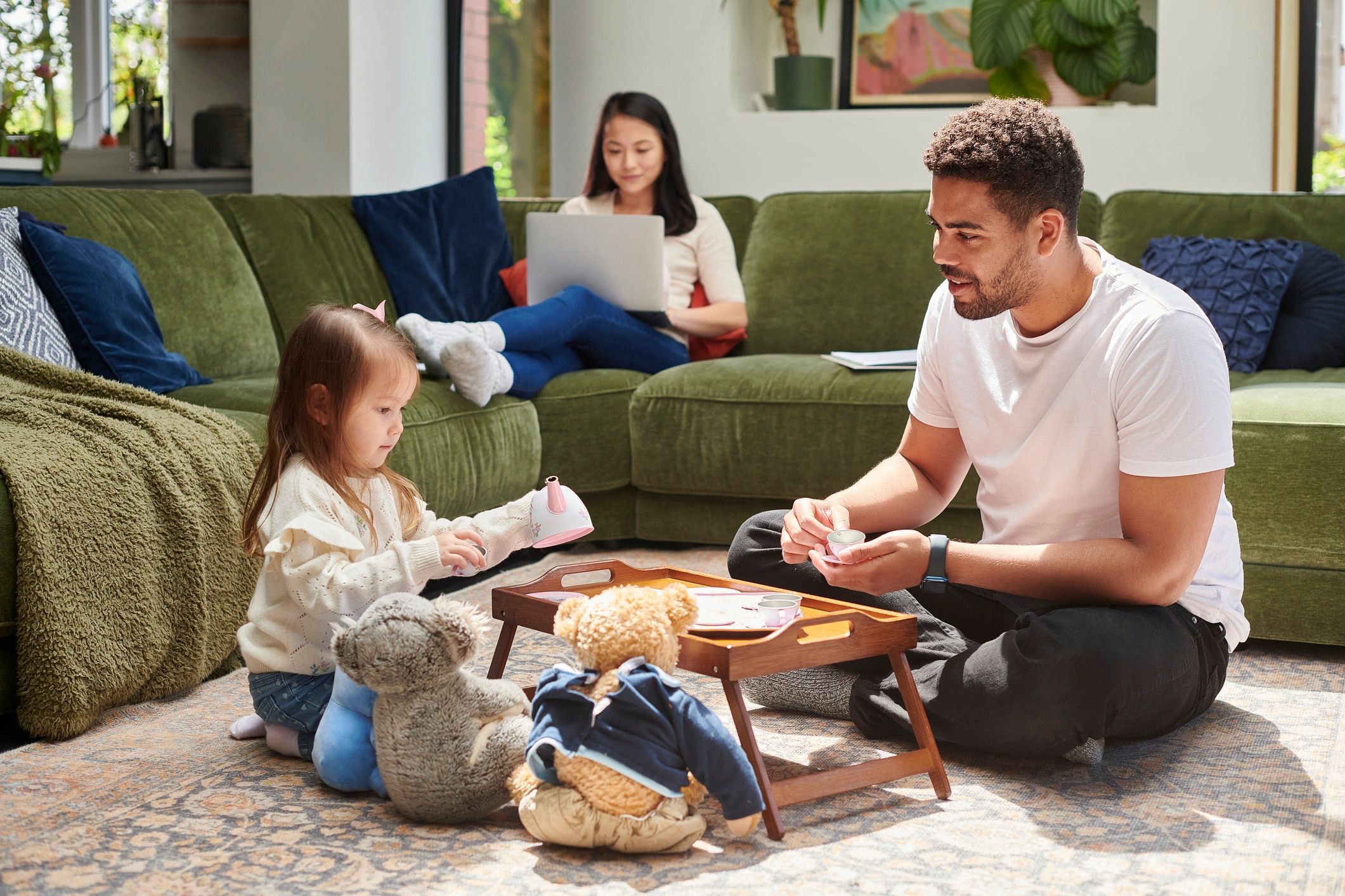 diverse parents and children learning together, modern, friendly