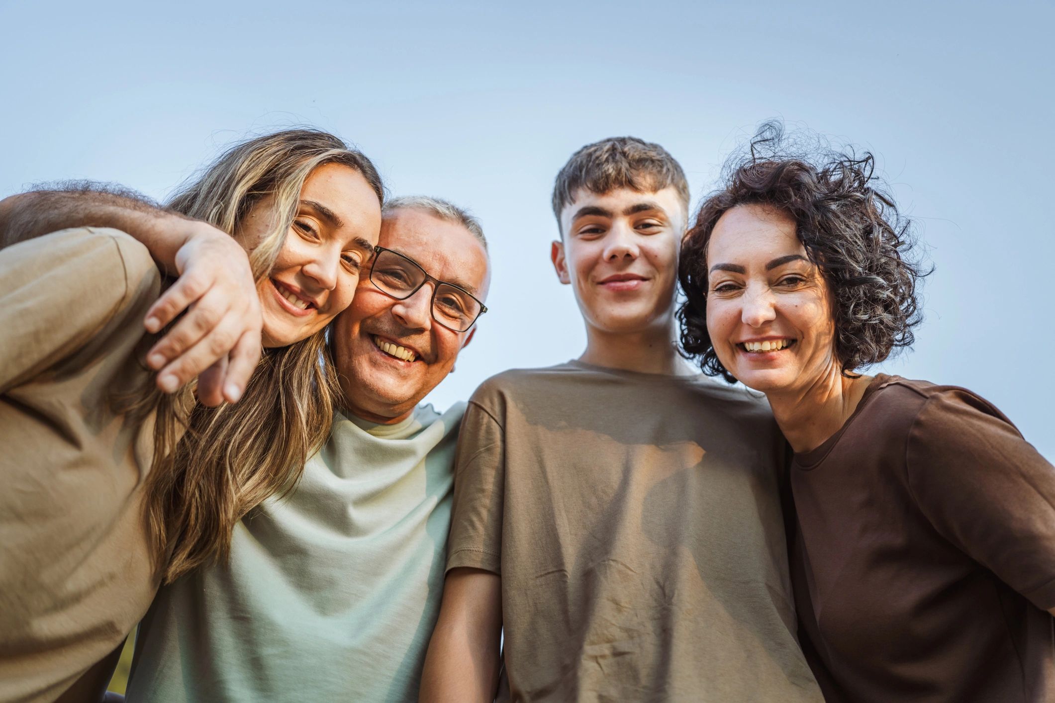 happy diverse parents and children
